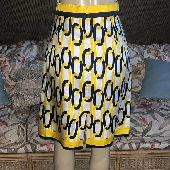 Milly 100% Silk Chain Link Halter Navy & Yellow - Picture 9 of 11